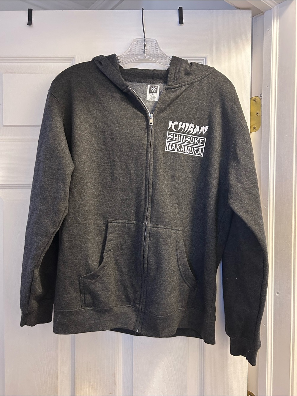 WWE Shinsuke Nakamura Hooded Sweatshirt GRAY Strong Style Wrestling Youth Large